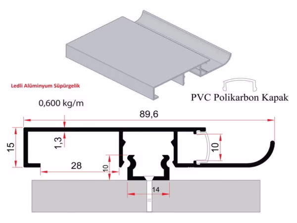 Led Kanallı Alüminyum Süpürgelik