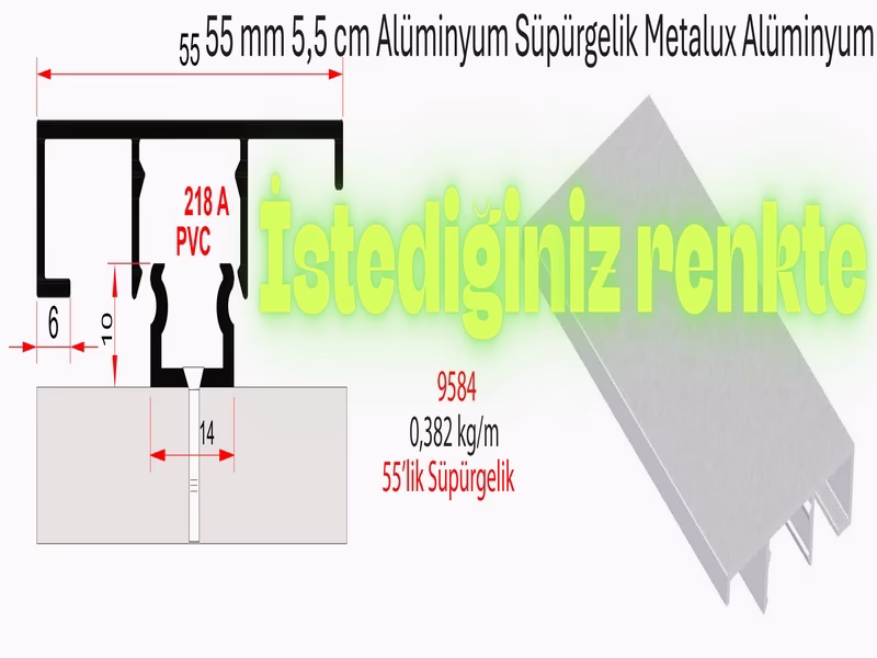 5,5 cm Alüminyum Süpürgelik
