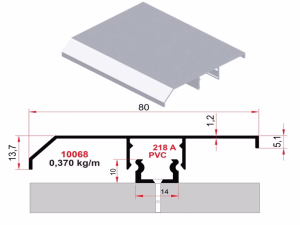 8 cm Alüminyum Süpürgelik